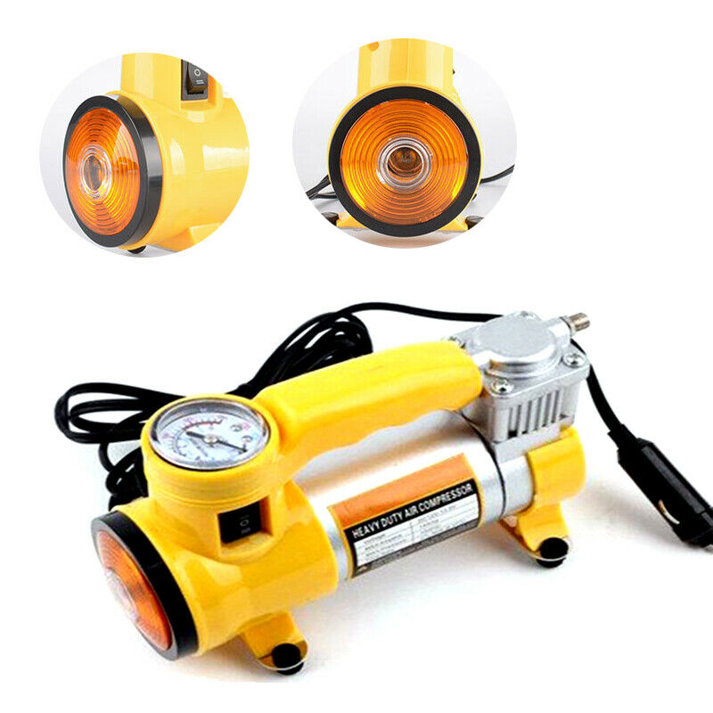 150PSI Metal Car Air Pump Inflator Lamp With Light Tire Pressure Gauge Tire Pump