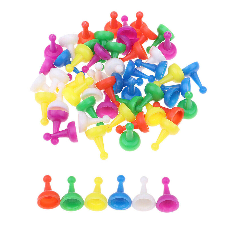 Pack of 60 Multcolor Plastic Chess Pieces for Draughts Halma Board Game Accs