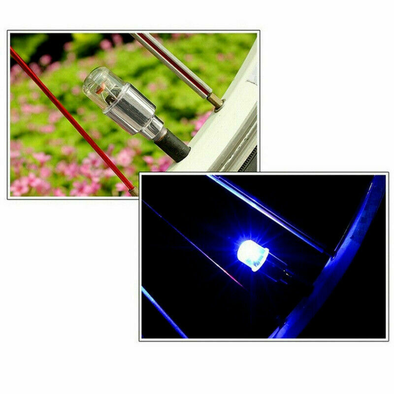 4PCS Car Blue Wheel Tire Air Valve Stem LED Light Caps Cover Accessories 3.8cm