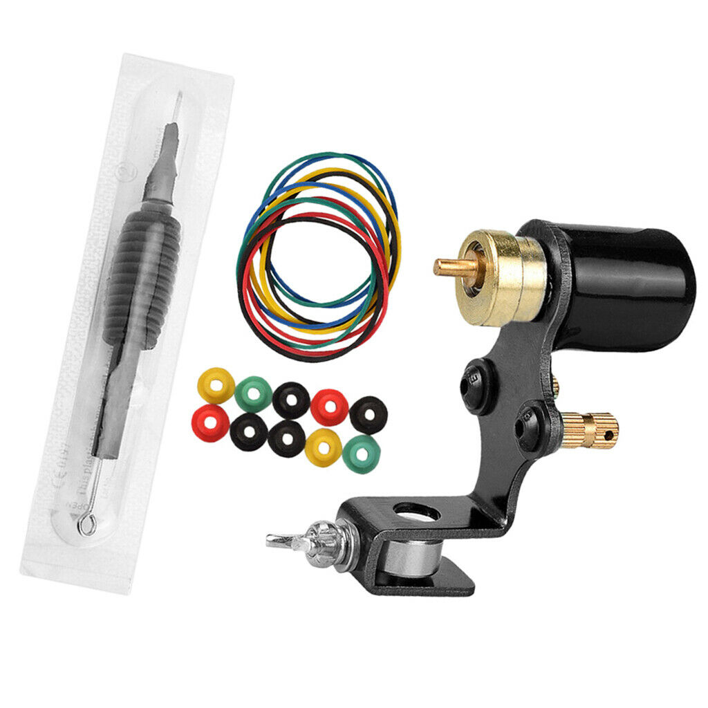 Tattoo Shader Machine Grommets Rubber Bands Supplies Set for Beginners Black