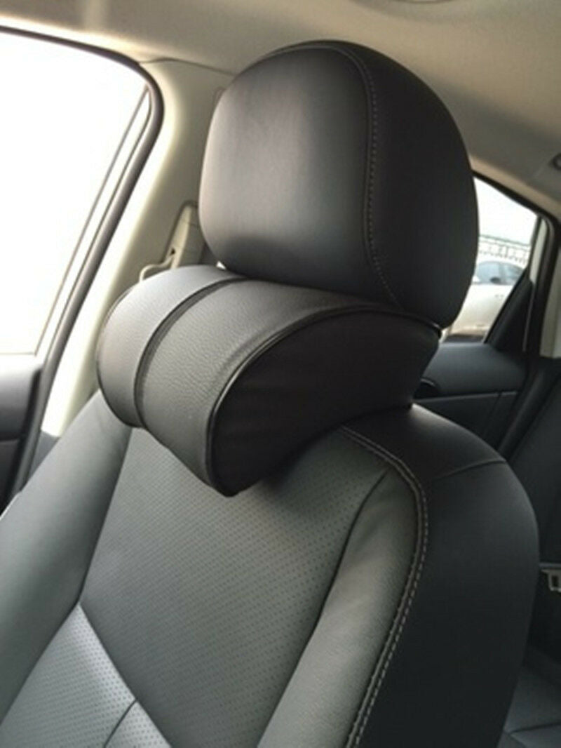 1xErgonomic Headrest Black PU Leather Auto Car Headrest Neck Rest Cushion Pillow