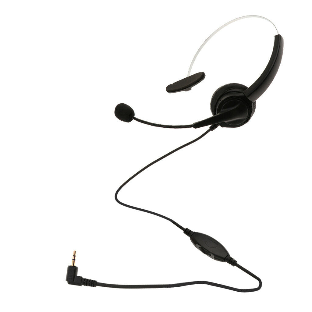 Ear Noise Canceling Call Center Office Headset with 2.5mm Adapter Cable