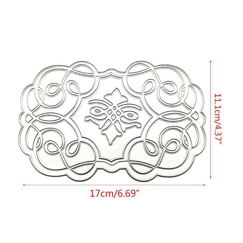 Striped Floral Background Metal Cutting Dies Greeting Card Stencil DIY Template