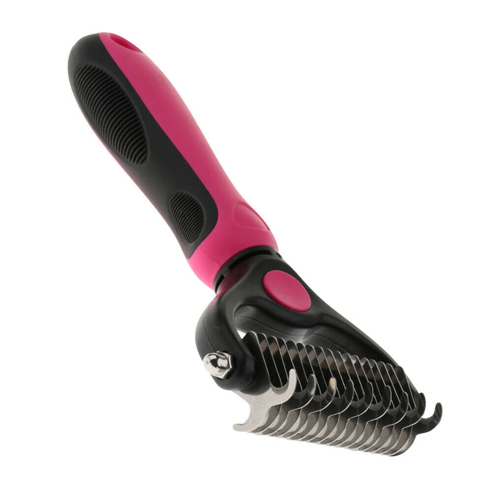 Pet Dog Cat Dematting Comb Double Sided Open Knot Grooming Rake Comb