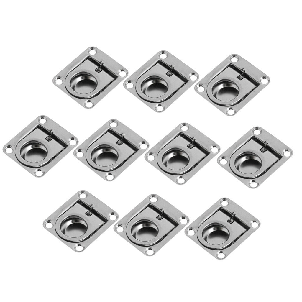 10 RV Boat Marine Hatch Latch Stainless Steel Flush Lift Pull Ring 4.2x3.6cm
