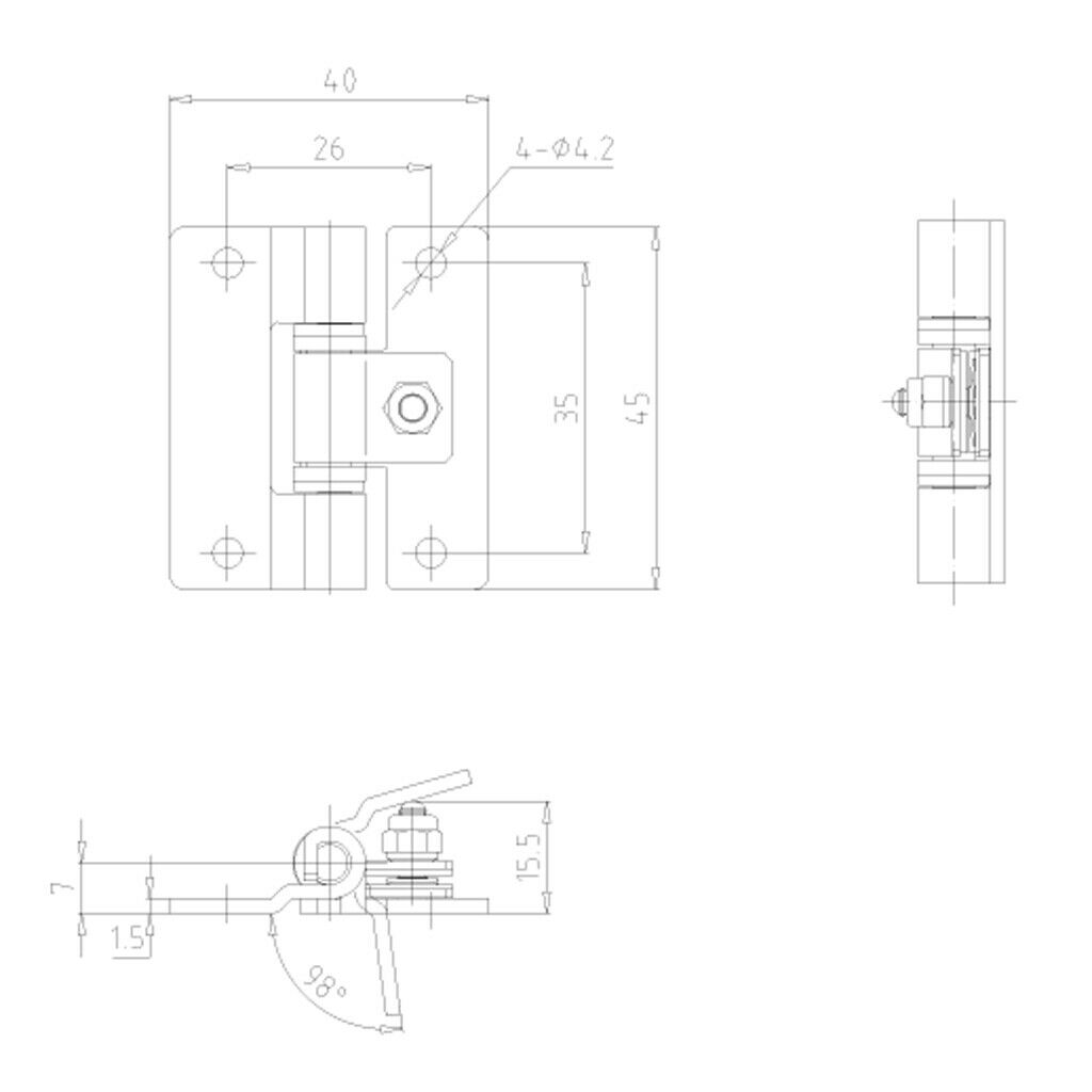 Stainless Steel Adjustable Marine Boat Cast Square Deck Hinge Door Hinge