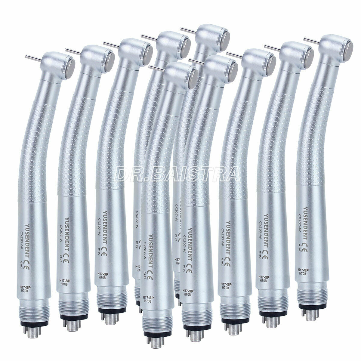 10X COXO Dental 4 Holes High Speed Standard Push Button 3 Water Spray Handpiece