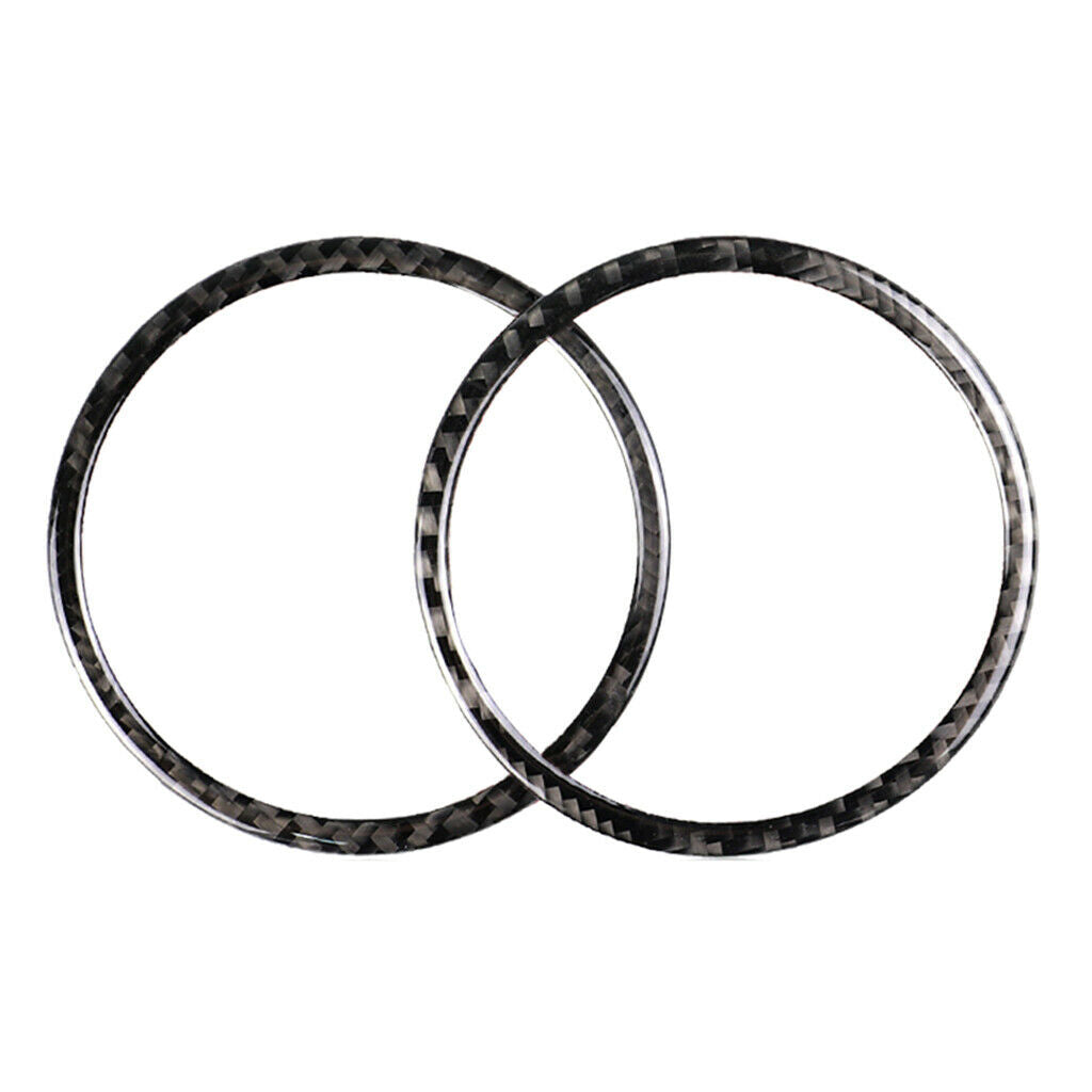 2PCS Carbon Fiber Door Car Speaker Sound Cover Ring For Ford Mustang 2015-17
