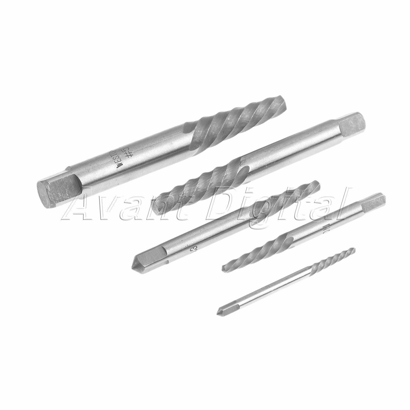 Useful 5 in 1 Speed Out Screw Extractor Drill Bits Set Broken Bolt Remover Tool