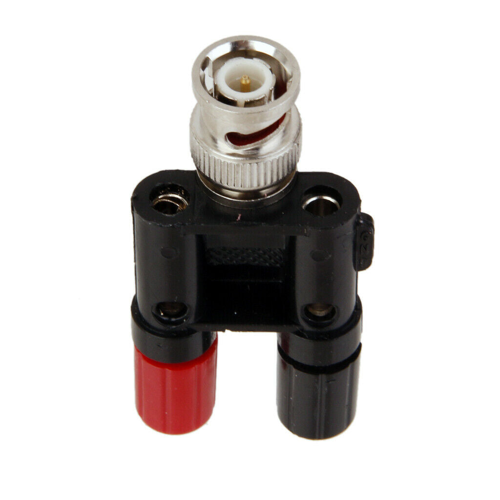 1x BNC Male Plug to Twin Banana   Sockets Female Coax Connector Binding Post