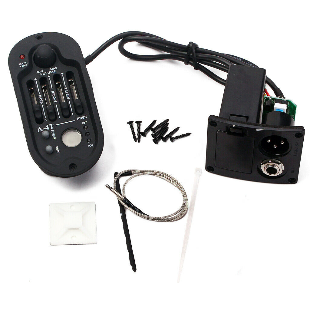 A-4T Acoustic Folk Guitar EQ Preamp Equalizer Tuner Pickups With LCD Display