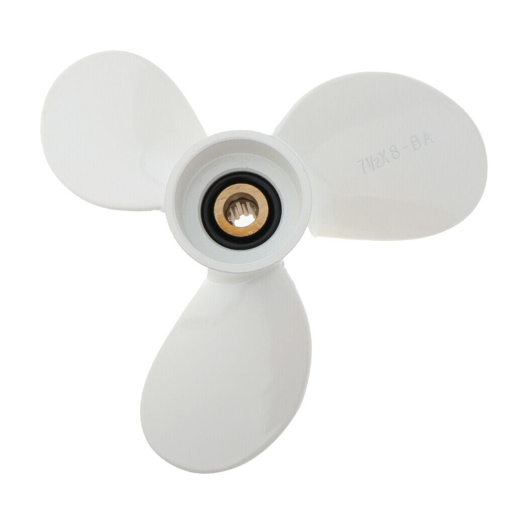 Marine Yacht Propeller 4-5-6HP White Finish for Yamaha 7 1/2 x 8-BY Durable