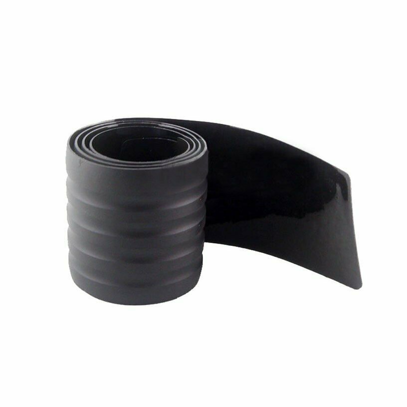 1X JDM Black Rear Rubber Bumper Guard Protector Flexible Adhesive Most Car Truck