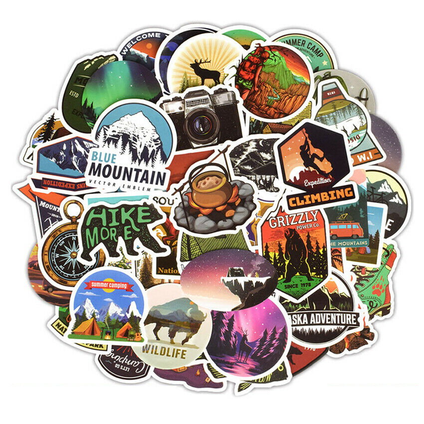 50 pcs Outdoor Notebook Bumper Stickers Luggage Car Styling WaterProof Decals