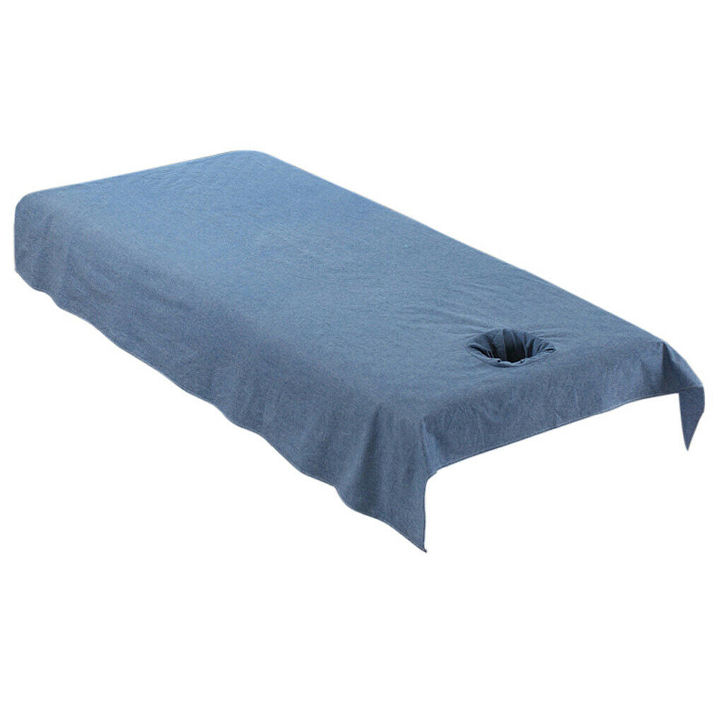 Washable Cotton Acupuncture Massage Table Bed Fitted Pad Cover Sheet Dark Blue
