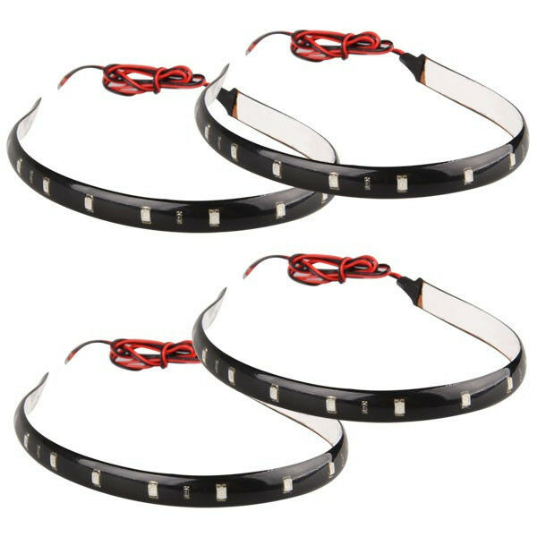 4x15LED Waterproof Car Grill Flexible Light Strip / Interior Atmosphere Lamp 12V