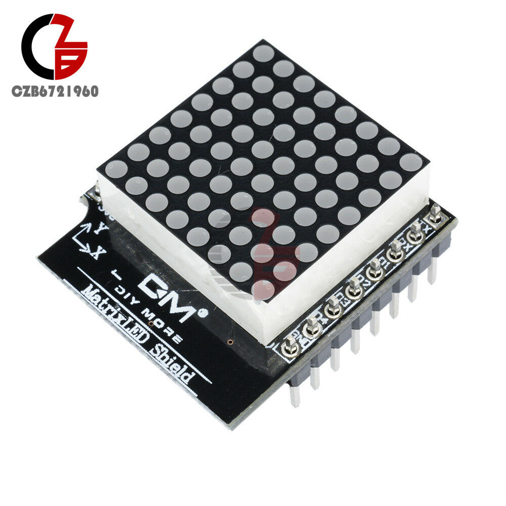 8x8 Dot Matrix LED V1.0 Shield Adjustable Intensity 8 Step for WEMOS D1 Mini