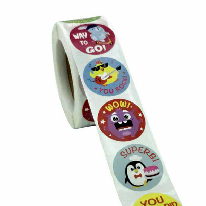 500pcs Reward Stickers Encouragement Labels Roll Animals Motivation Stick.l8