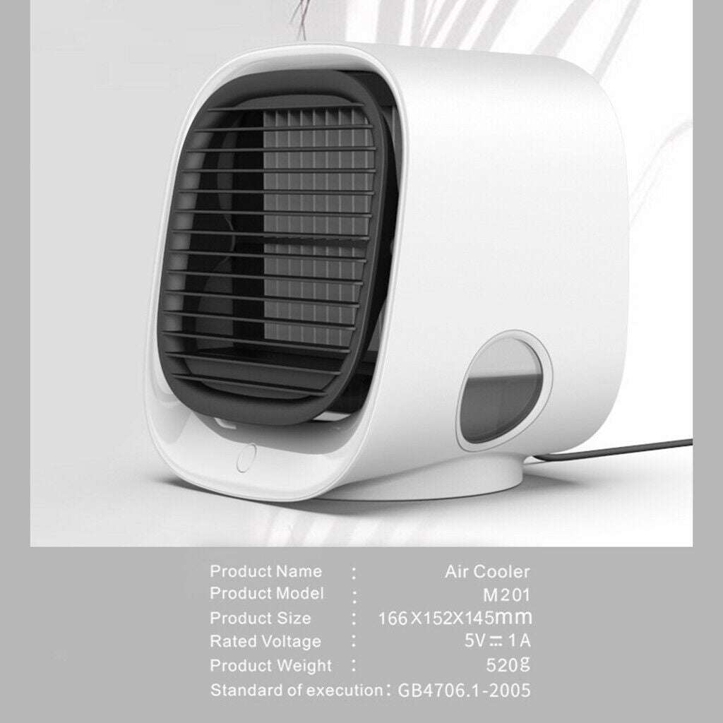 2 Pieces Mini Air Container 3-in-1 Cooling Desktop Cooler Room USB Fan