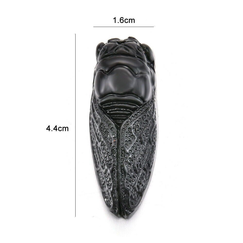 New 1PC Natural Obsidian Green Jade Hand Carved Cicada Good Luck Pendant Jewelry