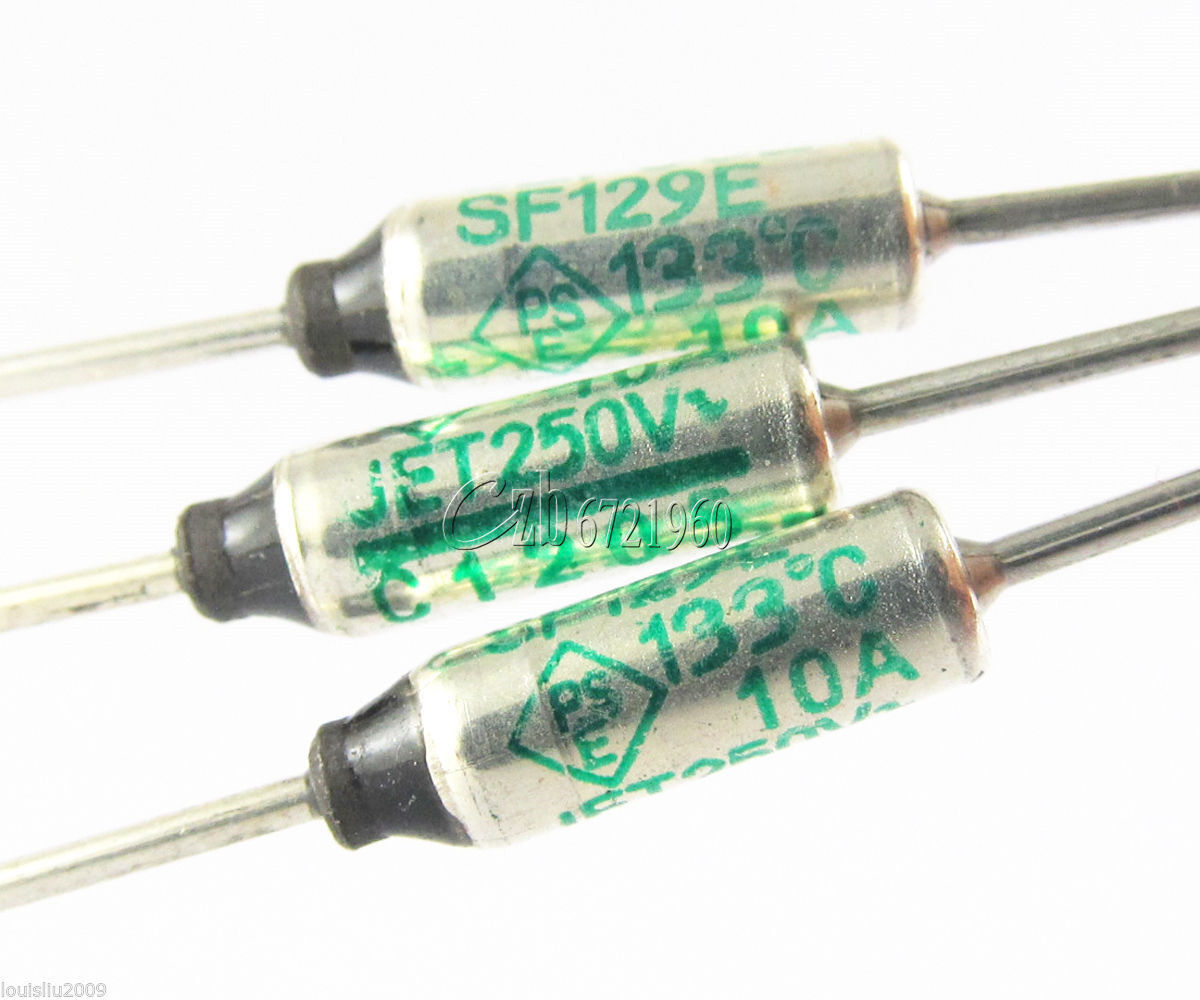 10PCS SF129E SEFUSE 10A 250VCutoffs  Thermal Fuse 133°C 133 Degree