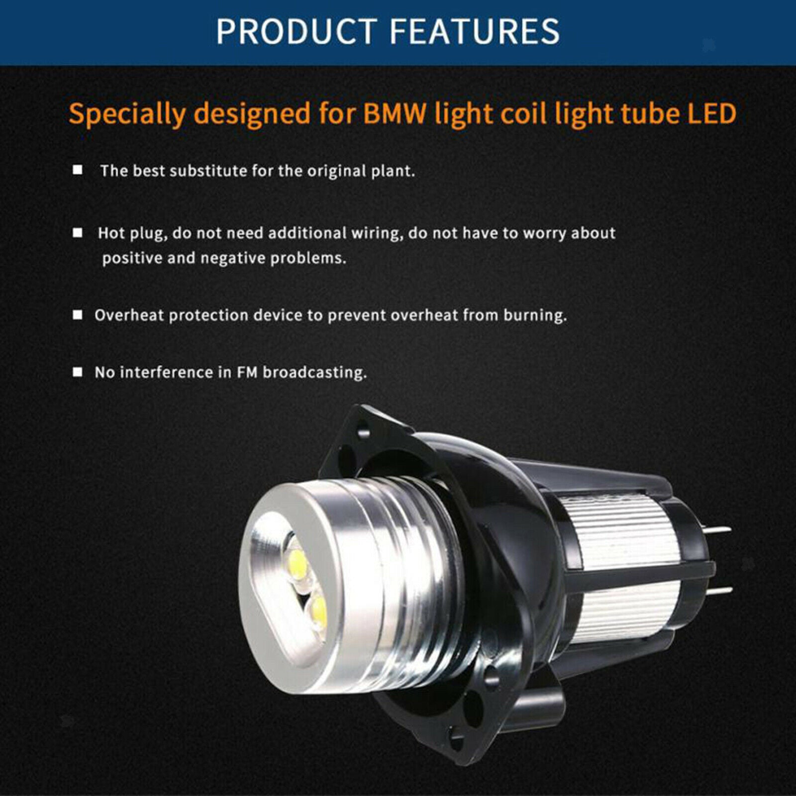 High Power Angel Eyes Light 12W 12V 6000K Compatible with BMW E90 E91 05-08