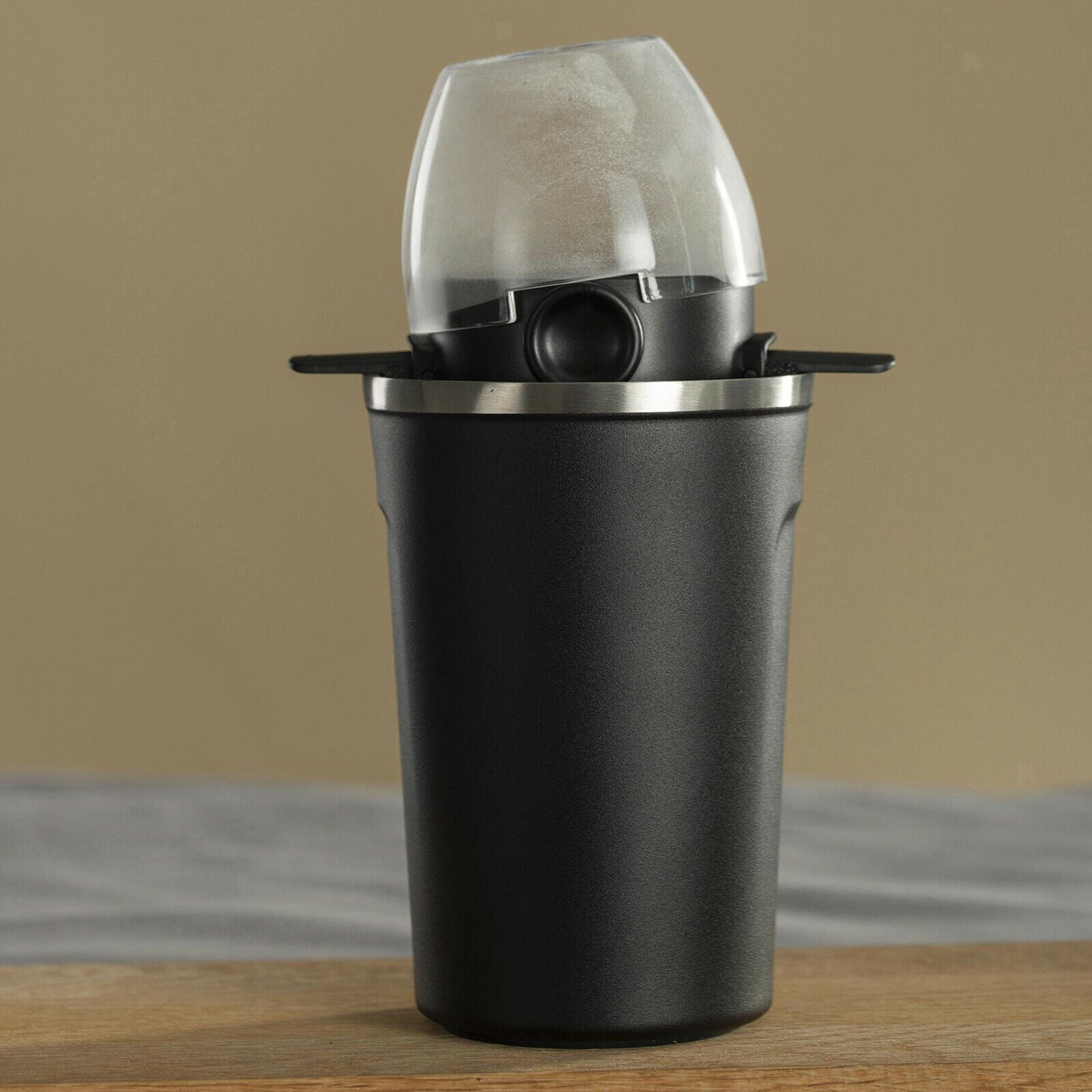 Coffee Mug w/ Folding Coffee Dripper Cone Pour Over Coffee Maker Black