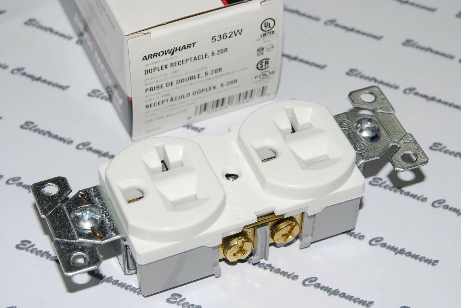 1pcs-COOPER WIRING 5362W Construction Grade Duplex Receptacle 20A-125V Outlet