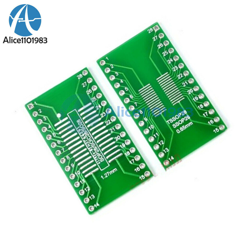 5PCS SOP28 SSOP28 TSSOP28 to DIP28 Adapter Converter PCB Board 0.65/1.27mm