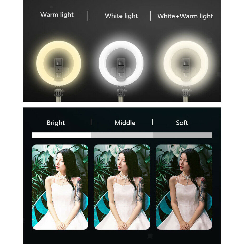 Bluetooth Selfie Stick Tripod With LED Ring Fill Light For 4"~6.2" Cellphone