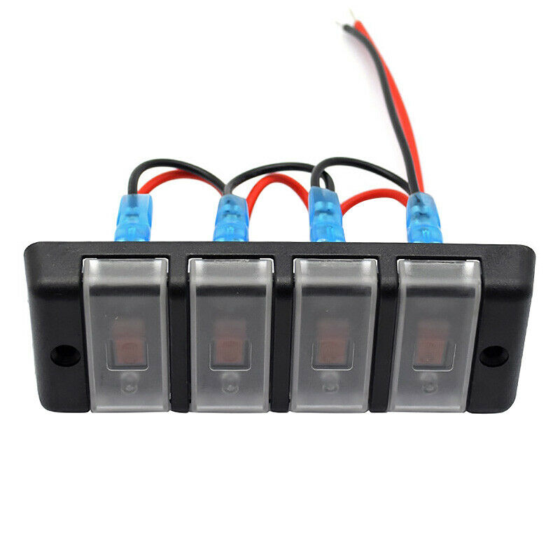 Car Yacht RV 4 Gang Switch Panel On-Off Two Gears with Dustproof and WaterprooA3