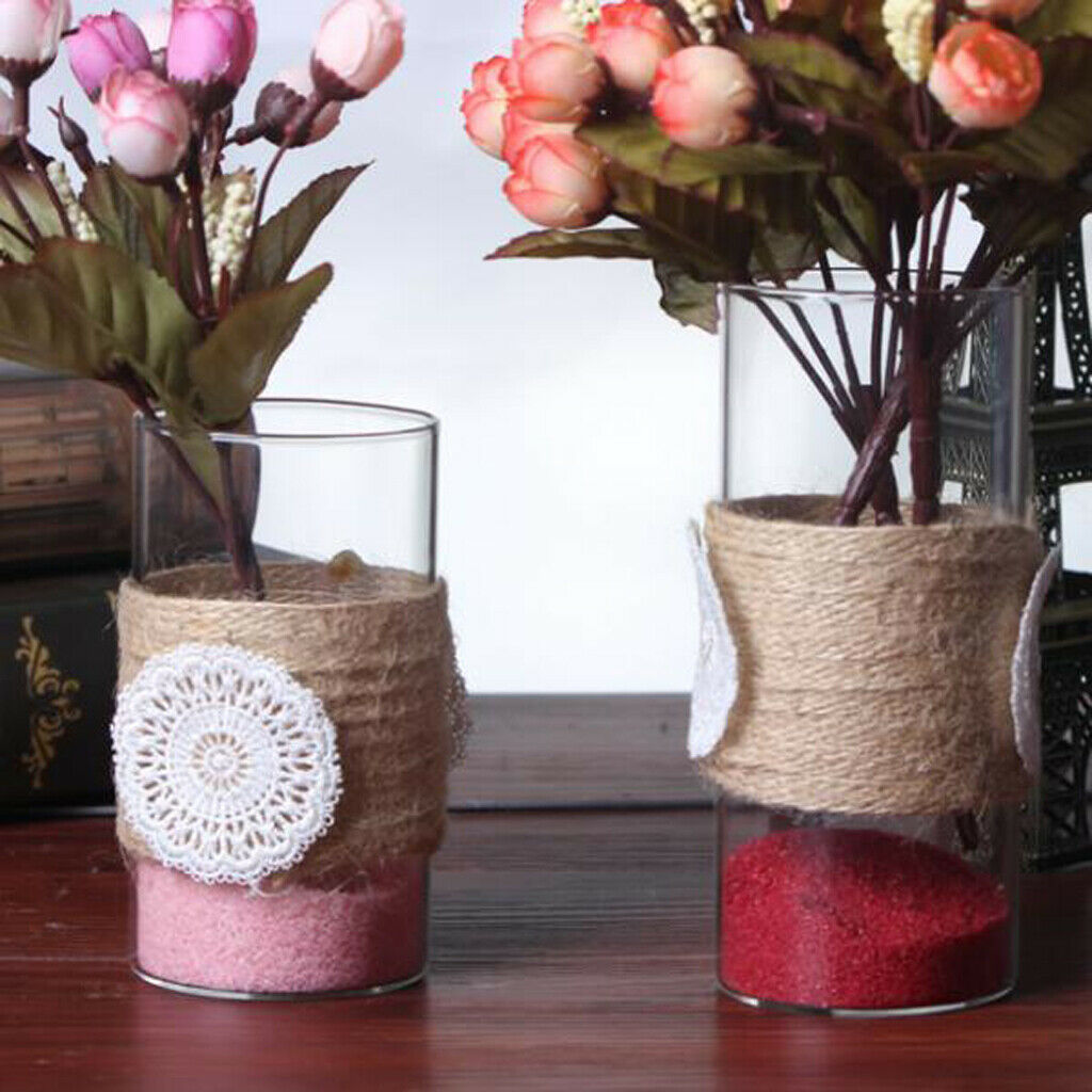 Transparent Vase For Weaving Flowers Vase Flower Pot DIY Terrarium Container S +