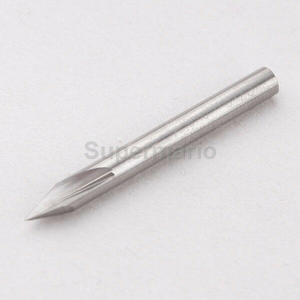 5x 4mm 2 Two Straight Flute Engraving Pyramid CNC Bit Router Endmill 45° 0.1mm