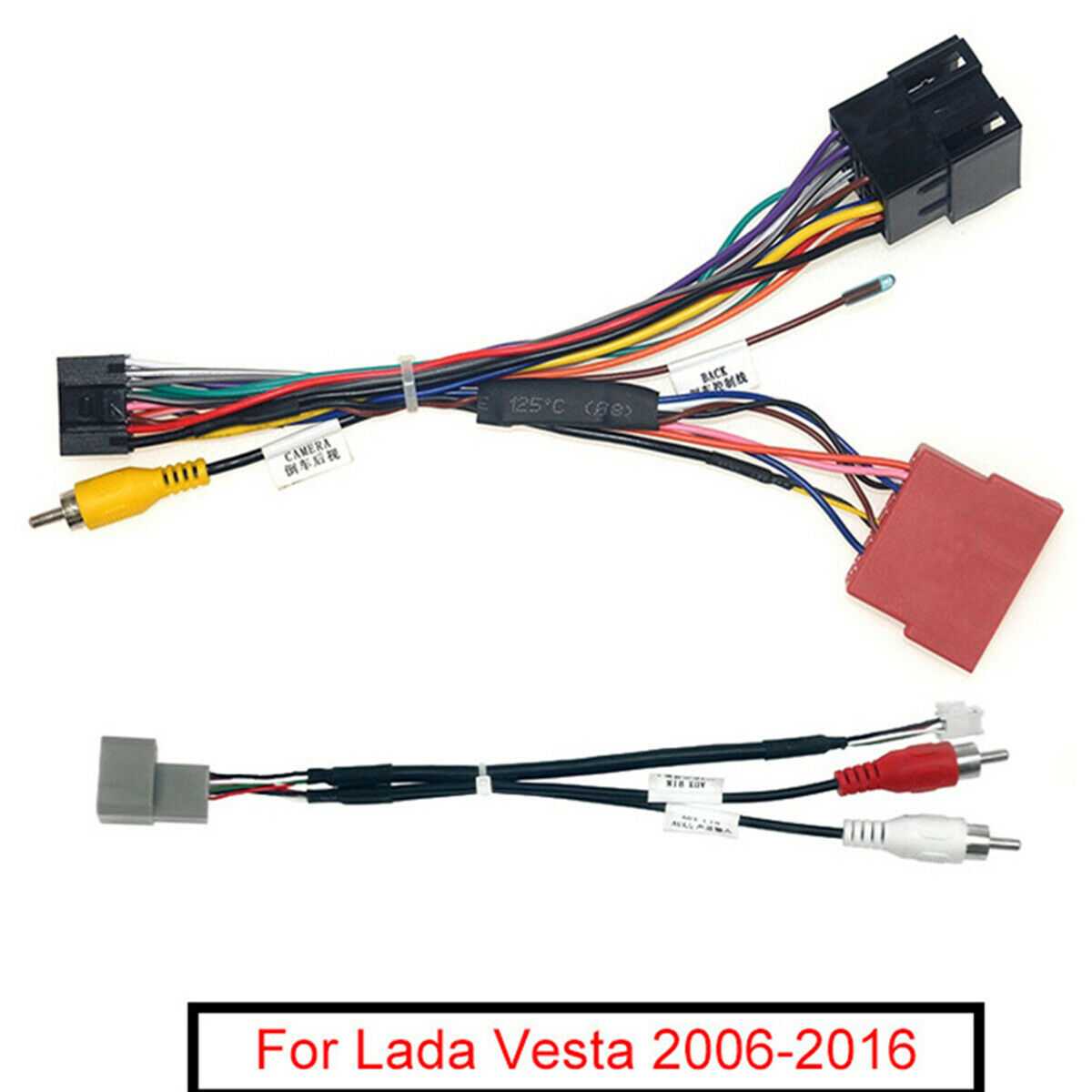 1× 16 PIN Vehicle Audio Wiring Harness With USB Cable For Lada Vesta 2006-2016