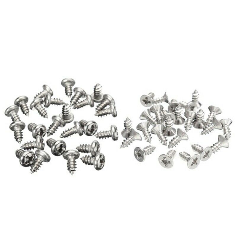 380Pcs M3 M4 M5 304 Stainless Steel Cross Pan Head Round Head Tapping Screw J7C4