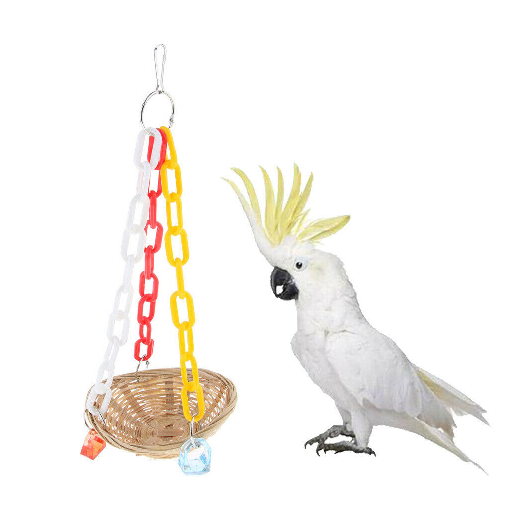Parakeet Toys ,Bird Cage Accessories Hammock Bird Swing Toys Hanging Perch,Cages