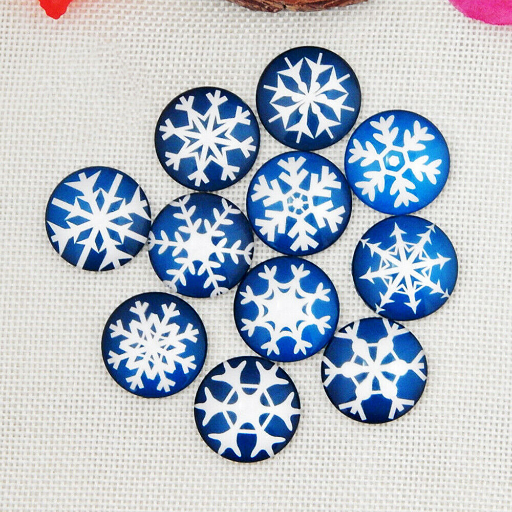 5Pcs Christmas Snowflake Needle Minder Glass Magnet for Cross Stitch Embroidery