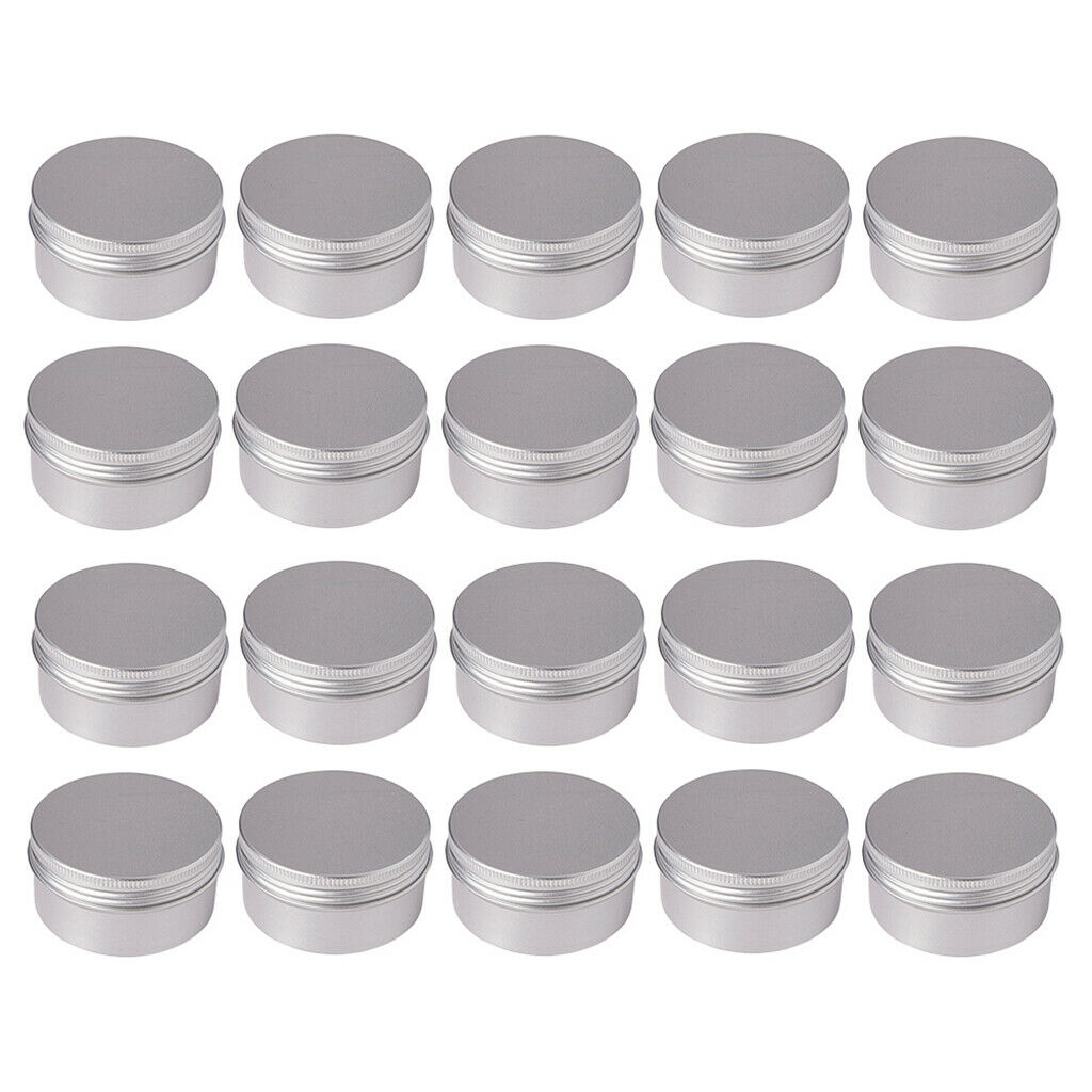 Aluminium Tin Jars, 20x 80ml Runde Aluminium Tin Cosmetic Container with Lid