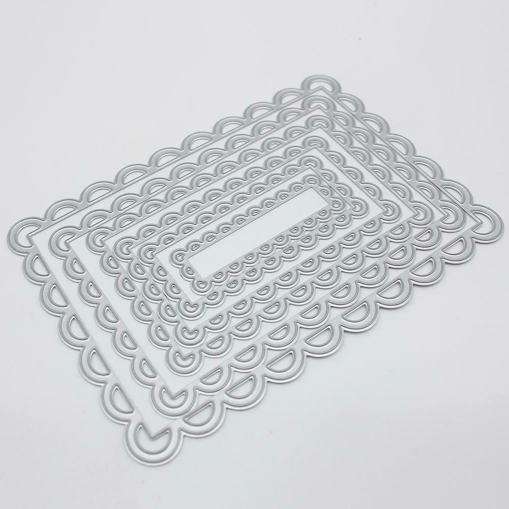 6pcs Rectangle Lace Frame Metal Cutting Dies Stencils DIY Scrapbook Craft # @