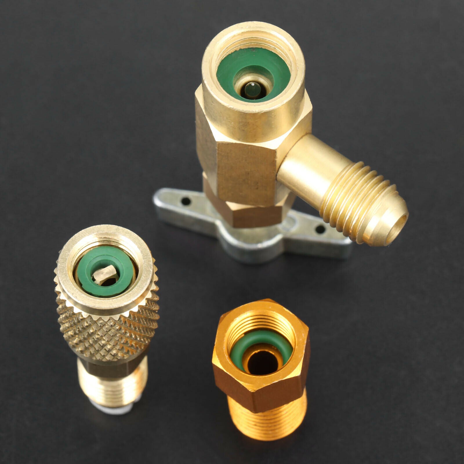 5Pcs R-1234yf Can Tap Kit 1/2" ACME LH Female  1/4" SAE  For a R134a Hose Alloy