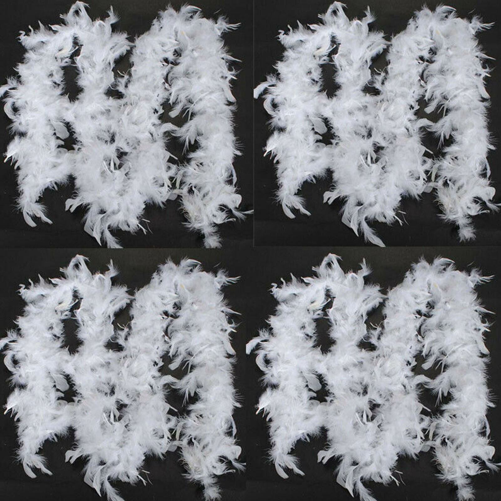5PC 2M Christmas Tree White Feather Boa Home Party Xmas Ribbon Garland Decor