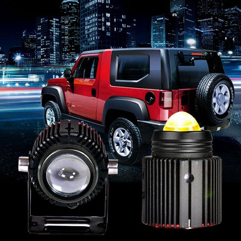 Motorcycle Led Headlights 2PCS Spotlights Dual Color High Low Beam UniversalH4K4