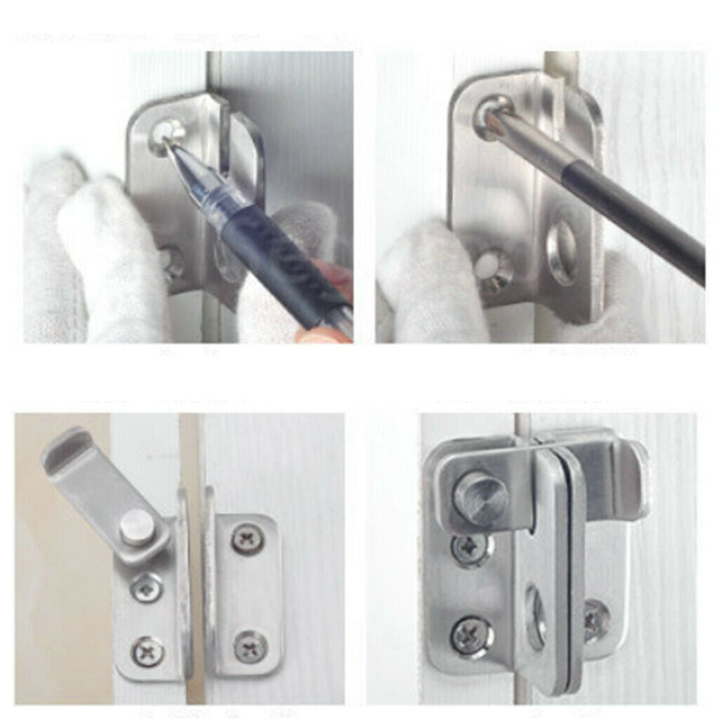 10x Stainless Steel Hasp Latch Lock Sliding Door for Window Gate Cabinet Buckle