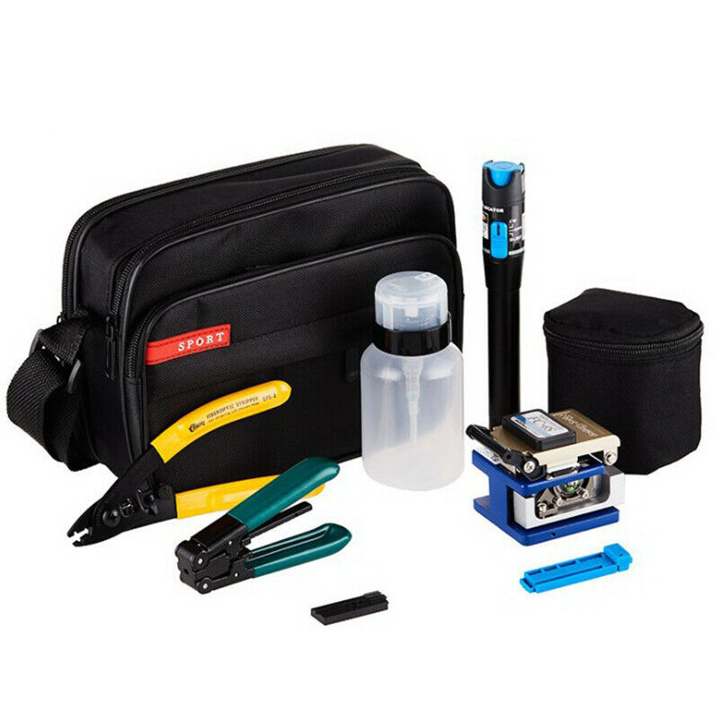9 In 1 Fiber Optic FTTH Tool Kit with FC-6S Fiber Cleaver and Power Mete WF