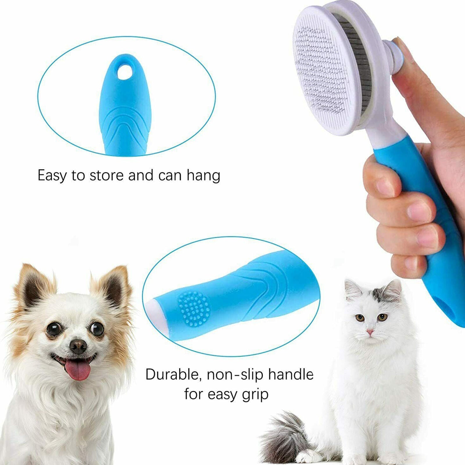 Pet Dog Cat Brush Grooming Slicker Self Cleaning Slicker Brush Massage Hair Comb
