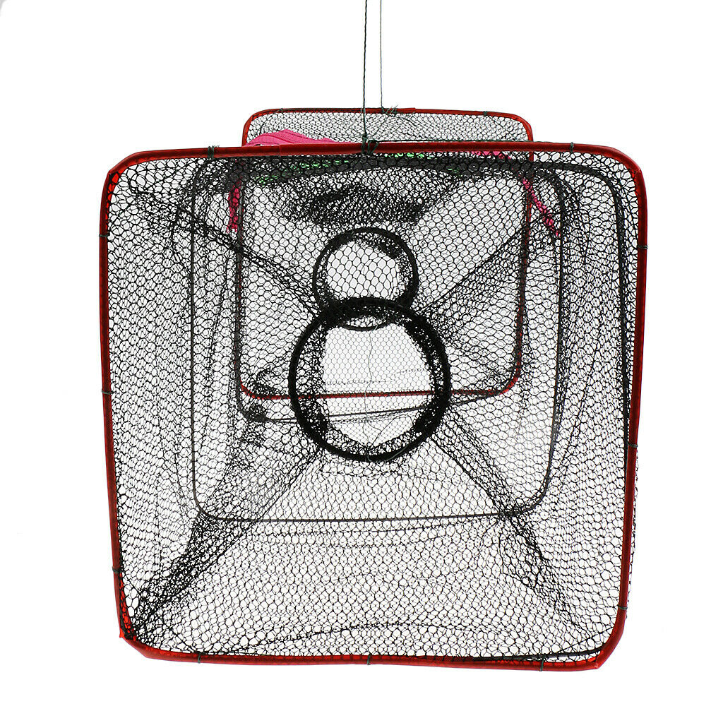 Portable Foldable Fishing Trap Cast Net Crab   Minnow Gear Trap Black