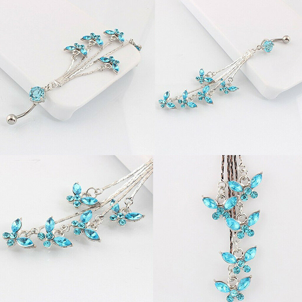 Crystal Tassels Butterflies Navel Rings  Jewelry Navel