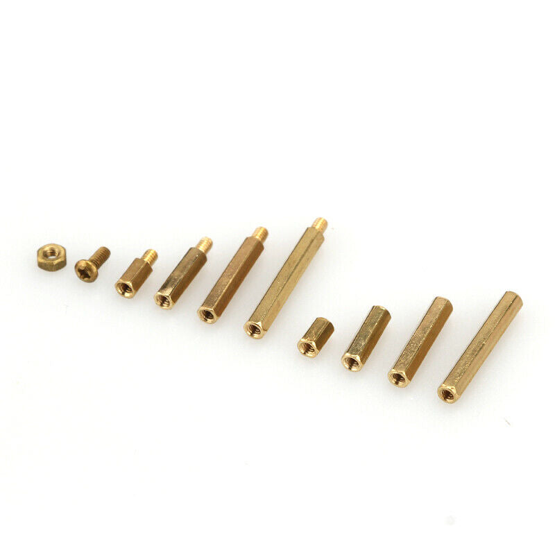 320PCS Hexagon Copper Column Copper Nail I Column Hollow Column Bolt M2 Nuts Box