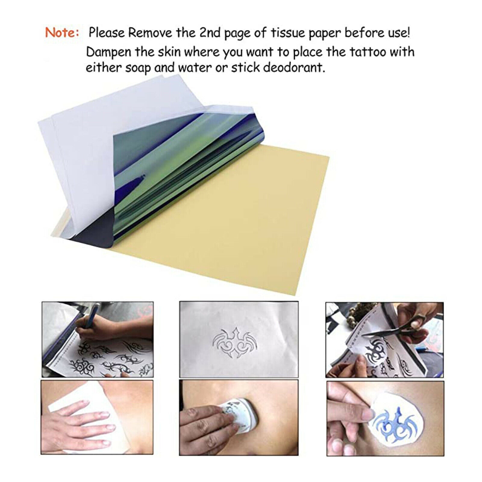 100 Sheets Tattoo Transfer Paper Spirit Thermal Carbon Tracing Hectograph A4