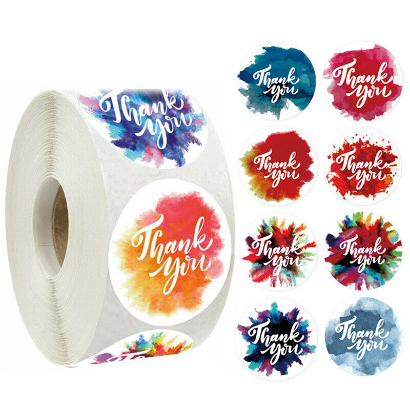 500Pcs Thank You Stickers Hand Made Love Labels Round Heart Business Stic.l8